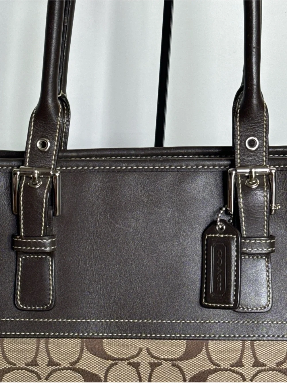 Coach Brown Signature Canvas Shoulder Tote